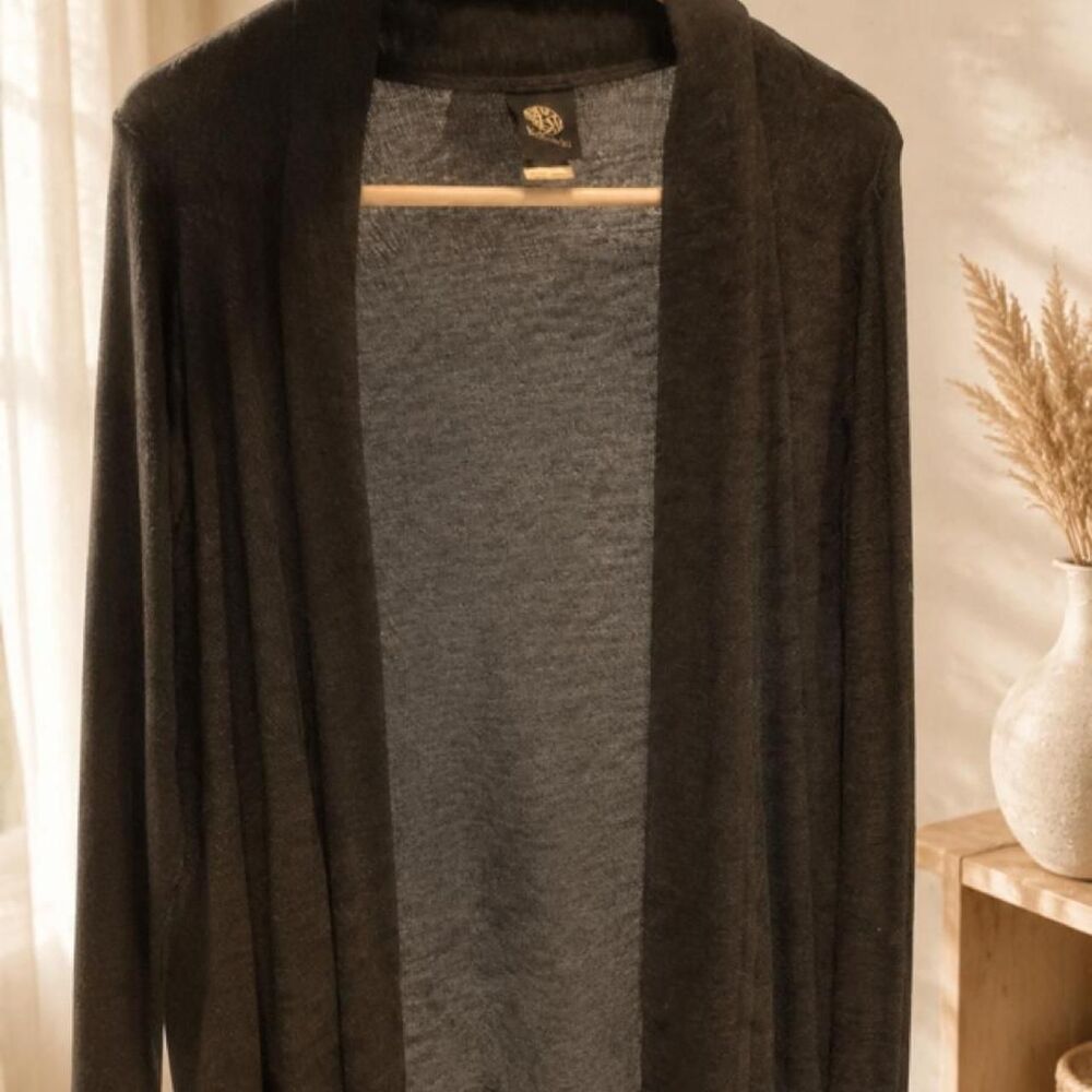Bobeau Women's Grey and Black Cardigan